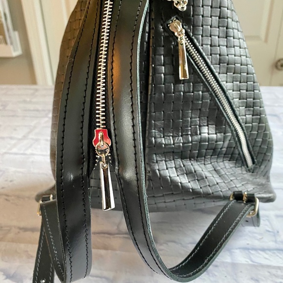 HANDCRAFTED WOVEN REAL LEATHER BACKPACK NWOT - Picture 7 of 10